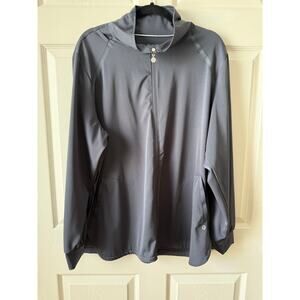 Beyond Scrubs Gray Full Zip Stretch Scrub Jacket 2X